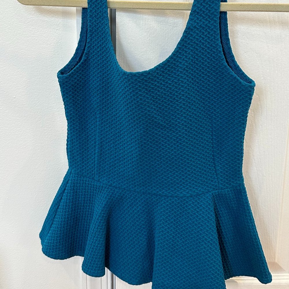 Anthro peplum blouse blue